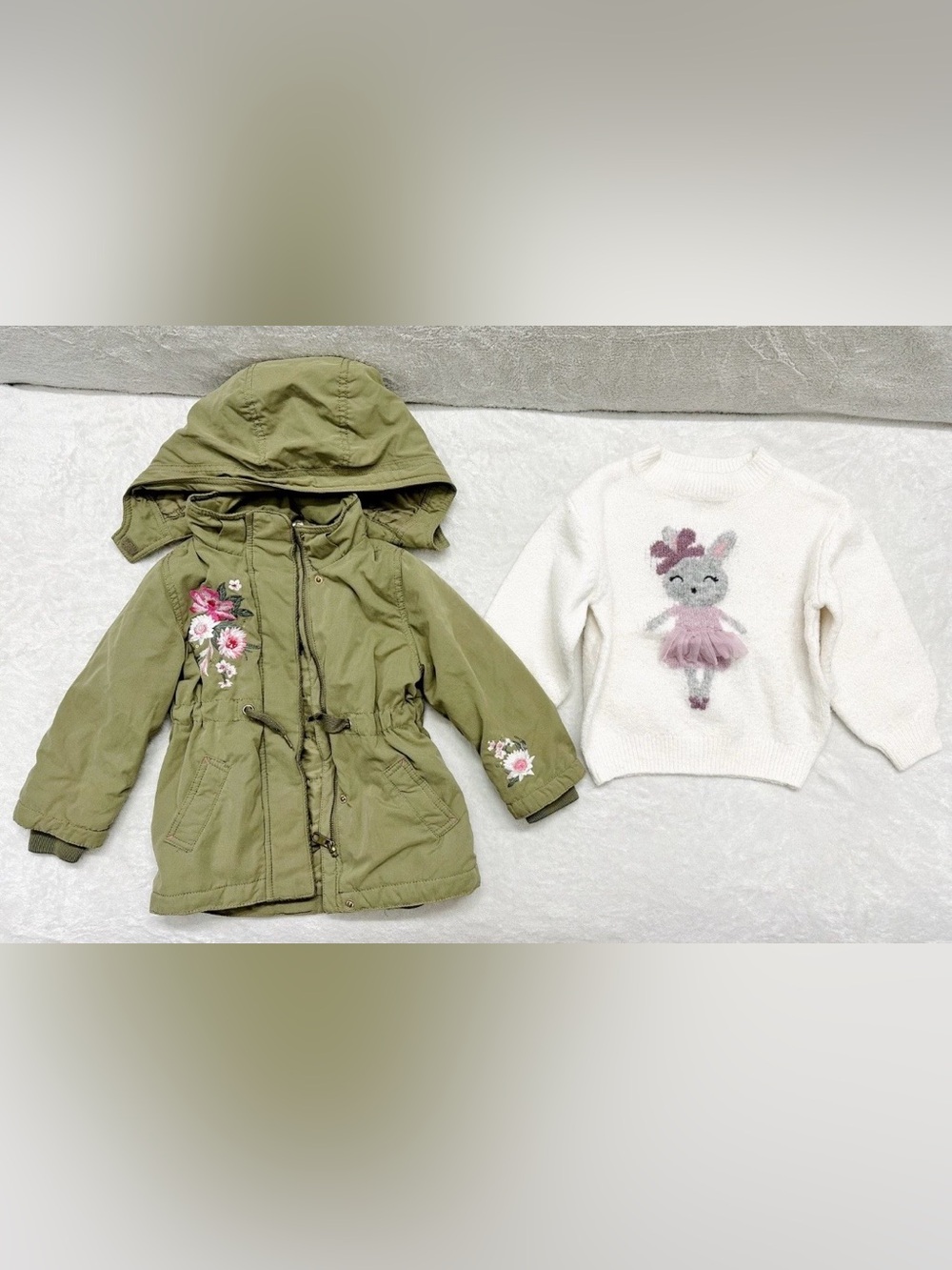 Cute Girl Winter Set Hoodie Jacket & Cute Sweater Size 3/4T Years Zara, H&M